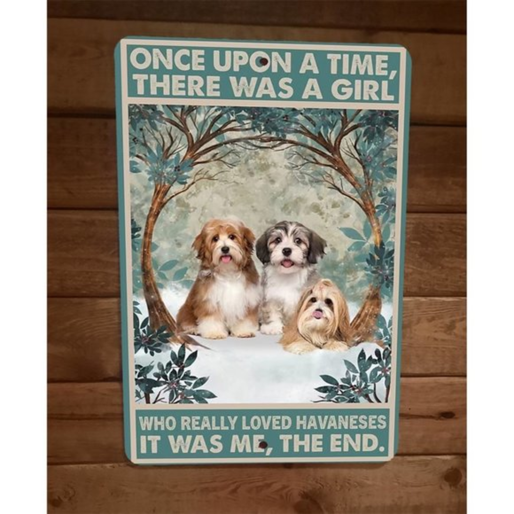 Once Was a Girl That Loved Havaneses Dogs 8x12 Metal Wall‎ Sign Animal Poster